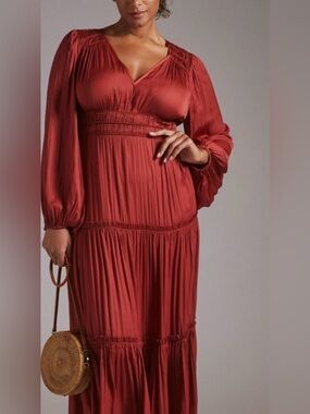 Anthropologie V-Neck Tiered
Maxi Dress